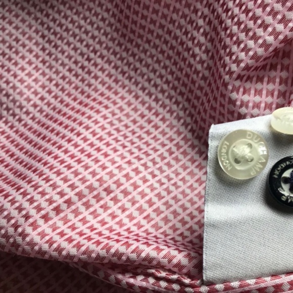 DUCHAMP London tailored fit light burgundy  colour cotton shirt Sz 16 / 40 - Picture 13 of 13